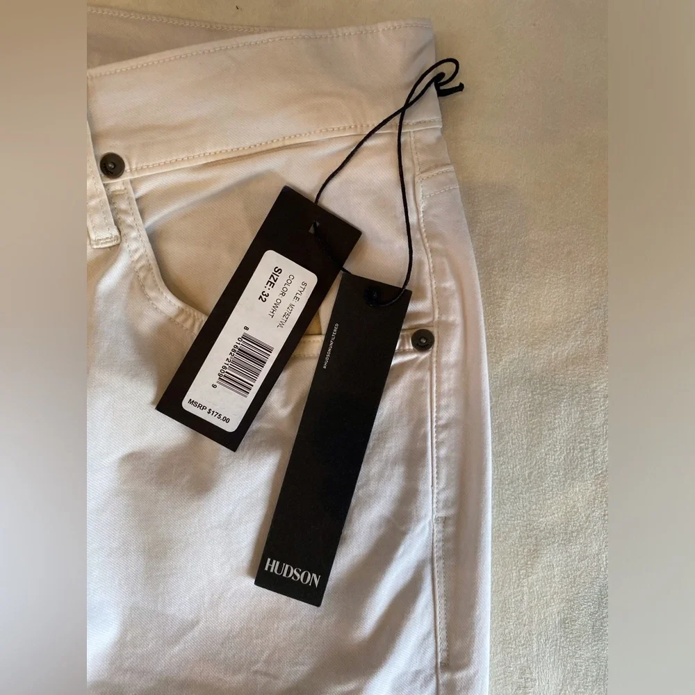 NWT Hudson White Blake Slim Straight Style Pants - Picture 3 of 6